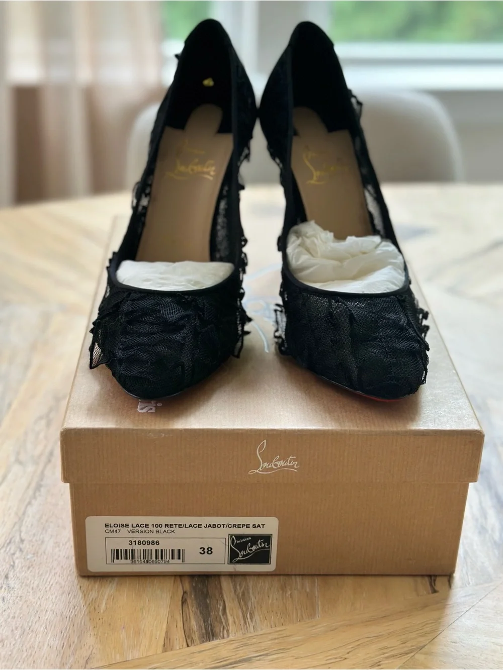 Christian Louboutin Eloise Lace 100 Pumps Black 38